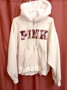 Victorias secret PINK 2025 Holiday limited edition fur hood zip up